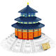Yellow Crane Tower building blocks small particles world landmark building model living room ornaments assembly toys 6224 Golden Han Palace light strips 1695 particles