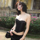 Satin black tube top for women, French style hot girl fishbone corset, beautiful little shirt for outer wear, black S