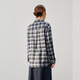 IEF/Aiyifu 2025 new autumn Korean style daily commuting versatile casual plaid college mid-length shirt blue apricot plaid one size