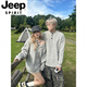 JEEP SPIRITcleanfit couple wear Henry collar gray sweater for men and women in autumn and winter lazy style high-end coat sweater trendy gray sweater for men and women M