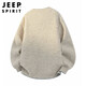 JEEP SPIRIT Jeep American style lazy style sweater men's autumn and winter Henry collar casual sweater jacket dark army green XL