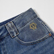 Teenie Weenie Bear Damen Jeans 2025 Herbst Neue Retro Mode einfache lockere Hose Dunkelblau M.