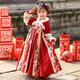 Pamino Hanfu Girls Winter Chinese Style Tang Suit Girls New Year Skirt Winter Clothes Children New Year Clothes Skirt 120