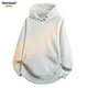 Homlean American heavyweight hooded sweatshirt autumn men's high street solid color versatile loose casual top HQ20 white gray XL