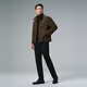 Lilan Harrington Woolen Coat Men's Winter Business Men's Woolen Jacket Sheep Wool Coat 2025 New Dark Brown (G5DYR8043Y) 3XL 185/100A