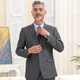 
CEO Yageol suit men's suit dad wedding dress middle-aged and elderly father business formal wear men's middle-aged casual western Chinese gray two-piece set (top + pants) 2XL 185