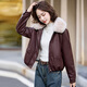 Bailanjiao velvet thickened leather jacket for women 2025 new winter style small fashion versatile PU leather cotton jacket top coffee color + coffee fur collar M (recommended 80-110Jin Jin equals 0.5 kg)
