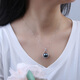 Manzhutang light luxury jewelry Tahitian black pearl pendant S925 silver single black pearl pendant clavicle chain for wife and mother 11-12mm with silver chain