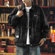 Woodpecker (Tucano) Krawatte-Dye-Jacke Herren-Kleid Frühling und Herbst 2025 Neue trendige Marke Locker-Sensing-Tool Lapel Jacke großer Größe K15828 Black M