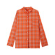 Zhenxiqi American retro plaid long-sleeved shirt for women 2025 autumn and winter new loose and versatile casual high street shirt jacket trendy orange plaid S suitable for 85~100Jin Jin equals 0.5 kg