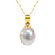 Ruoximeng drop-shaped freshwater pearl pendant, exquisite silver inlaid, 520 gift for colleagues, 9.0-10.0mm purple pearl