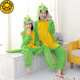 G.DUCKKIDS Cute Tyrannosaurus Pajamas Autumn and Winter Little Girls Boys Coral Velvet Cartoon Long Sleeve Girls Children One-piece Home Clothes Bean Green Dragon 165 Adult S# High 145-155 with Shoes