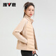 Yalu Sports Lightweight Down Jacket Women 2025 Winter New Fashion Short Knitted Stitching Warm Stand-up Collar Fitness Wear Beige L (165) Recommended 100-115Jin Jin is equal to 0.5 kg