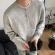 Miao Yijia Sweater Men's Winter Thickened Men's Sweater Knitwear Boys Teenagers Sweater Warm Inner Layer High-end Henley Neck Sweater Sweater Gray L Recommended 110-130Jin Jin equals 0.5 kg