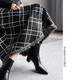 Pierre Cardin tassel raw edge autumn and winter thickened retro plaid skirt A-line high waist slimming large hem mid-length casual skirt coffee color L recommended 110-120Jin Jin equals 0.5 kg