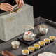 Eight Thousand Lines Ru Kiln Kung Fu Tea Set Lift Teapot Tea Maker High-end Gift Box Holiday Gift Housewarming Gift Souvenir