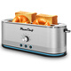 Plumchef 4-slice toaster, defrost/reheat function, removable bread tray, full body stainless steel shell, 1350W, anti-fingerprint and anti-jam