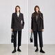 LILY2025 new winter style wool, mulberry and silk blended old money style silhouette temperament commuting woolen suit jacket for women 734 rock brown M