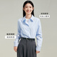 Tumanduo white long-sleeved shirt for women 2025 autumn new professional formal top commuting interview wear shirt blue L