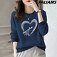 Sudadera mai Xueren para mujeres 2025 Autumn New Corea Version de manga larga Sudadera suelta de gran tamaño suelta y versátil Top de casual