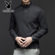 Playboy autumn and winter new Henry collar German velvet long-sleeved T-shirt for young and middle-aged men two-button stand-up collar casual bottoming shirt sweatshirt for men black gray S 165
