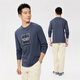 Giordano long-sleeved T-shirt men's autumn and winter pure cotton T-shirt plant-themed printed round neck top 13095791