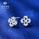 Caibai Jewelry Platinum Earrings Pt950 Platinum Fashion Hollow Cross Star Versatile Earrings Price BJ Platinum Earrings About 2.22g