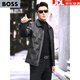 BOSS Haining Genuine Leather Jacket Men's 2025 New First Layer Sheepskin Korean Style Leather Jacket Business Casual Jacket Black S 165 Suitable for 120 Jin Jin equal to 0.5 kg or less