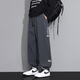 Dingfengbaoluo American casual leggings men's autumn loose retro large size sports trend versatile trousers QF93 gray XL