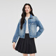 FivePlus washed denim jacket for women in autumn and winter, versatile and high-end wear, slimming top for small people, denim blue M