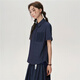 Giordano Diseñador Camisa de cercanías para mujeres en verano Denim azul marino Camisa de manga corta 18345818