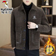 Woodpecker winter velvet thickened woolen jacket men's trendy high-end handsome casual short warm woolen coat coat coffee color high-end quality brand special price clearance XL 130Jin Jin equals 0.5kg -150Jin Jin equals 0.5kg