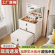 Small apartment solid wood dressing table bedroom modern simple high-end folding stool drawer two-in-one dressing table delivery upstairs + installation package solid wood material 1.6 thick back plate white 78cm + smart LED mirror + wheeled makeup stool