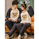 Langsha Autumn and Winter Coral Velvet Pajamas Couple Style Sweet Cartoon Plus Velvet Thickened Winter Men and Women Warm Flannel Suit Coral Velvet Round Neck Suit-HMF7908 2XL Male Recommended 150-170 Jin Jin equals 0.5 kg