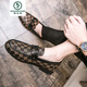 Zapatos de gorro de alta gama de pájaros carpinteros Nuevo estilo para hombres británicos para hombres, conducir zapatos de cuero de cara suave, peinado puntiagudo versátil 9759-9 marrón 38 disparado por zapatos de cuero talla