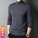 100% pure wool sweater men's turtleneck sweater new Puyuan sweater versatile warm knitted bottoming shirt military green M 170/88A