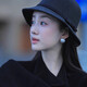 Yunju top hat black hat women's autumn and winter Hepburn style high-end fisherman hat Western Internet celebrity retro French basin hat Hepburn style woolen hat black