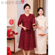 H-KED wedding mother's high-end dress that can be worn in daily life, plus size wedding banquet, noble slimming belly-covering mother-in-law dress, suit discount dress + champagne color shawl 24698 4XL 165-180Jin Jin is equal to 0.5 kg