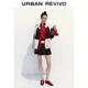 
UR2025 autumn new women's ruffle half elastic waist strap cake skirt A-line skirt UYV550071 dark brown (short with lining) S