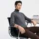 Hengyuanxiang turtleneck thickened wool sweater for middle-aged men with two lapels pure wool casual men's sweater warm solid color sweater for men black L/175/92A