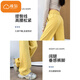Cotton American Enge Version Straight Casual Hosen für Frauen 2025 Neue Frühlings- und Herbst-kleine Mode-Bananen-Sport-Joggingpants 212 Thread White [regelmäßig hohe Qualität 27,5] L 100-120jin [Jin ist 0,5 kg]