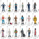 Doll model doctor, nurse teacher, chef security garden fruit farmers electrician ornaments landscaping simulation T15868 58g in all walks of life
