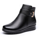 Pull-back mother's shoes, winter cotton shoes, velvet, non-slip, warm, elderly short boots, middle-aged women's leather shoes, middle-aged 0871 black 37