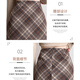 Langsha Plaid Skirt Women's 2025 Autumn and Winter New Woolen Hip Skirt Korean Style A-Line Short Skirt Plus Velvet Warm Bottoming Skirt Dark Gray Small Plaid Skin Friendly Wool Comes with Lining M Weight 96-110 Jin Jin equals 0.5 kg Waist 68CM Hips 92CM