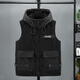 Playboy (PLAYBOY) lamb wool hooded vest cold trend brand workwear cotton vest vest autumn and winter grain velvet jacket men's black 8113 vest 3XL 141-160Jin Jin equals 0.5 kg