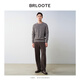 Brloote Shopping Mall Same Style Men's Sweater Contains Sheep Wool Warm, Fluffy, Fashionable Floral Feel Slightly Off-Shoulder Wool Sweater for Men Camel S (165/88A)