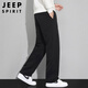 JEEP SPIRIT Jeep pants men's sherpa casual pants men's autumn and winter straight plus velvet thickened warm cotton pants