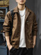 Romon 2025 Autumn Maillard Retro Leather Jacket Men's Spring and Autumn New American Casual Handsome Pilot Leather Jacket Brown L Suitable Weight 130-145Jin Jin is equal to 0.5 kg