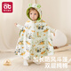 Aibedila baby cloak, autumn and winter outdoor windproof baby coat for men and women, thickened plus velvet quilt, children's shawl for winter, upgraded pure cotton autumn and winter cloak, Pangda Orchard, length 47cm (excluding cap length)