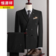Hengyuanxiang Men's Suit Suit 2025 Autumn New Black Formal Groom Wedding Double-breasted Suit Jacket Three Pieces Black Suit + Pants + Vest Tie M 90-110Jin Jin is equal to 0.5 kg